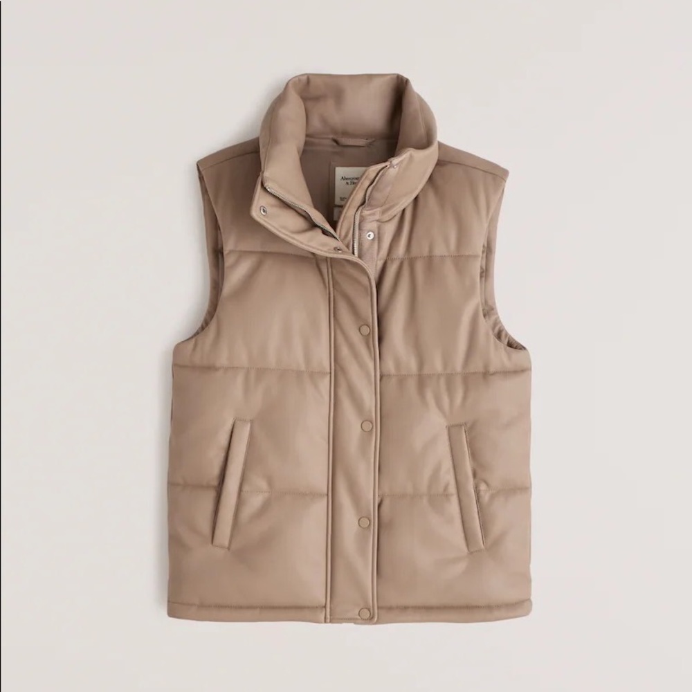A&F Vegan Leather Duvet Puffer Vest